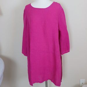 Bryn Walker Tunic Size XL Fuchsia Linen
